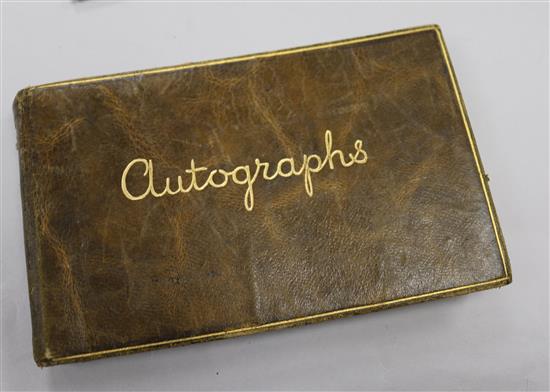 A small autograph album, including cricketers,